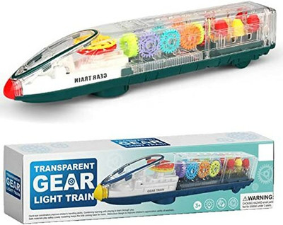 mega star Transparent Toy Train for Toddlers – See Through Musical Train(Multicolor)