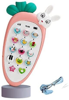 Rubela Rabbit Musical Phone Toy for Kids with Animal Sound, 20 Songs & Chat Button|36(Multicolor)