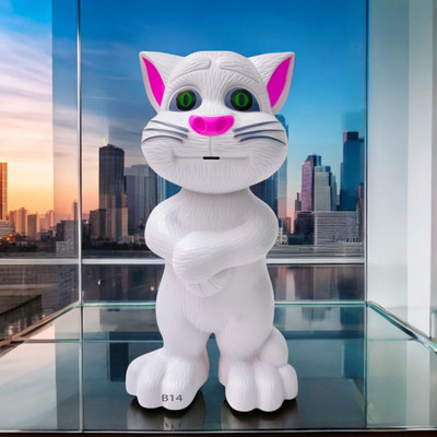 Just97 Talking Tom Cat Toy For Kids Intelligent Speaking Repeats & Music_547(White)