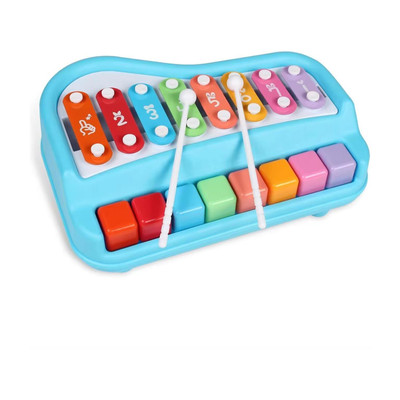 Pureey 2 in 1 Big Piano and Xylophone with 8 Multicolored Keys | 2 Sticks |Great Gift(Multicolor)