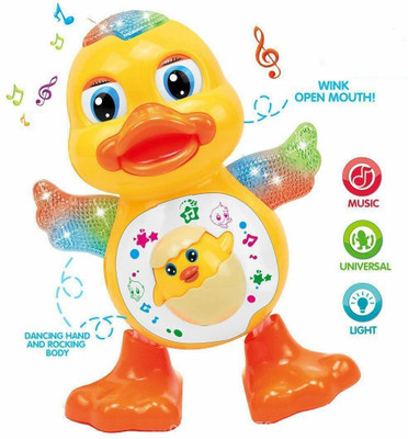 mega shine Dancing Duck with Music Flashing Lights and Real Dancing Action(Multicolor)