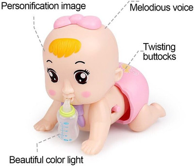 Toyvala Musical Crawling Baby Toy - Dazzling 3D Lights & Dynamic Sound-635(Multicolor)