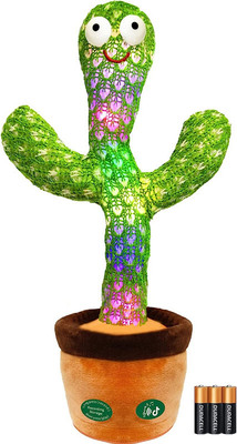 Toyvala Dancing Talking Cactus Plush Toy, Wriggle, Singing, Repeats What You Say-1104(Green, Brown)