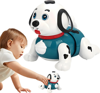 DREAM CHOICE Crawling Dog Toy with Automatically Avoid Obstacles Music Light Up USB(Multicolor)