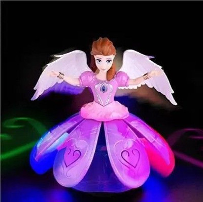 Mahi Zone Musical Angel Princess Toy Doll 360° Rotation Feature & 3D LED Lights_D377(Multicolor)