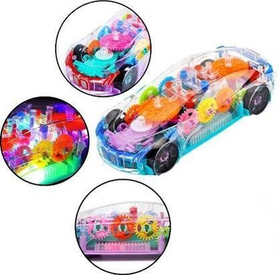 Mahi Zone Musical Concept Car 3D Lights Transparent Car_327M(Multicolor)