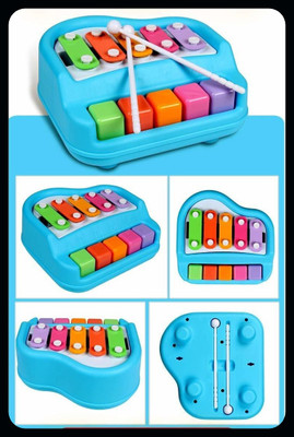 WELCO Wlco Xylophone 2-in-1 Premium Piano 5 Key Scale Musical Toy For Kids - 630(Multicolor)