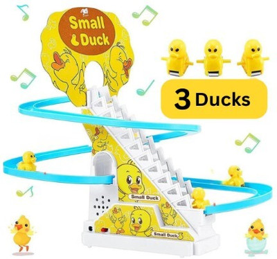 Devta Duck Slide Toy Set, Funny Automatic Duck Chasing race Track Game Set(Yellow, Blue)