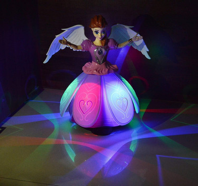 Kid Kraze Musical Angel Princess Toy Doll 360° Rotation Feature & 3D LED Lights_A221(Multicolor)