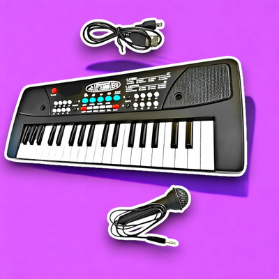 Kid Kraze 37-Key Musical Piano Keyboard with Microphone 430A1 Song Record Feaure_P661(Black)