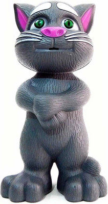 Mahi Zone Talking Tom Cat Toy For Kids Intelligent Speaking Repeats What You Say_T88M(Grey)