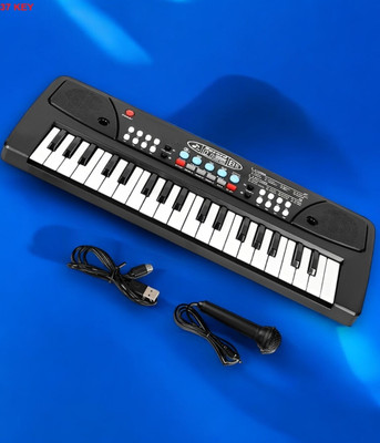 Kid Kraze 37-Key Musical Piano Keyboard with Microphone 430A1 Song Record Feaure_L229(Black)