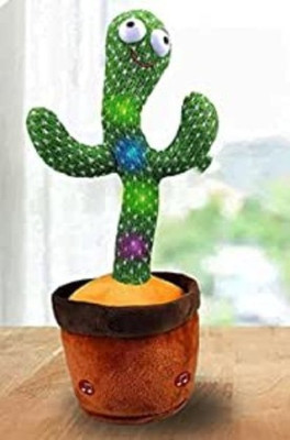 AS TRADERS Awesome Recorder & Repeating Dancing Cactus Toy Kids Plush Toy (Multicolor)(Green)