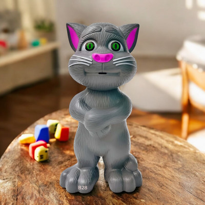 SNM97 Talking Tom Cat Toy For Kids Intelligent Speaking Repeats & Music_357(Grey)