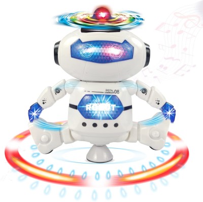 ROZZBY 3D Lights and Musical Dancing Robot toy for Kids(White)
