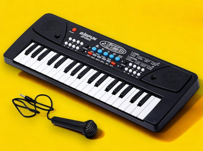 Kid Kraze 37-Key Musical Piano Keyboard with Microphone 430A1 Song Record Feaure_L188(Black)