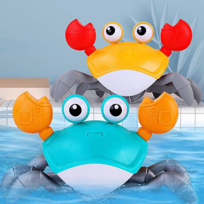 Buddynjoy Rechargeable Crawling Crab Baby Toy with Music & Automatic Obstacle Avoidance(Multicolor)