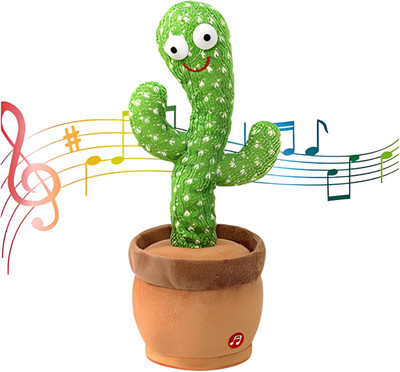 Premio Lusso Kids Dancing Cactus Toy – Talking, Singing & Dancing Plush Toy(Green)