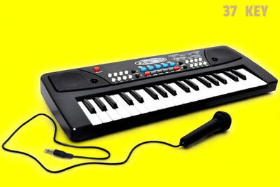 Kid Kraze 37-Key Musical Piano Keyboard with Microphone 430A1 Song Record Feaure_L247(Black)