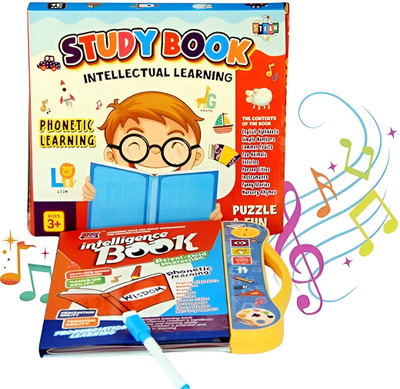 HK Toys Musical & Talking Activity Book | ABC & 123 Smart Sound Book(Multicolor)