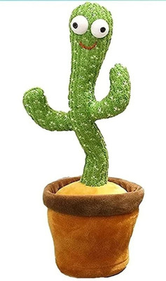 Magico Dancing Cactus Repeats What You Say,Electronic Plush Toy with Lighting(Green)