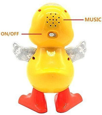 G G S Dancing Duck Toy for Kids with Flashing Lights, Musical & Sounds-422(Yellow)