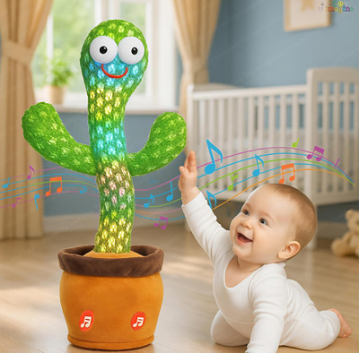 Rupela Dancing Cactus,Electronic Plush Toy with Lighting,Singing Cactus Record-Repeat(Green)