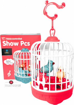 OPAC Talking Bird Toy,Songs,Repeat Words,Light,Bird Movements,Gift for Kids(Pink)