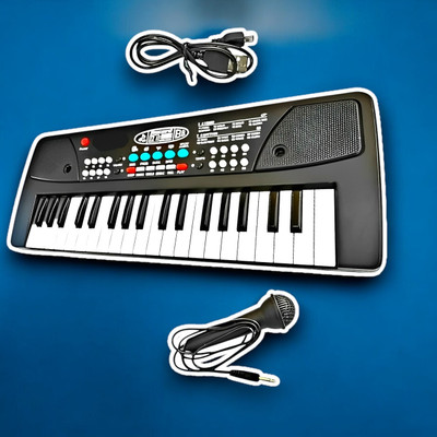 Mahi Zone 37-Key Musical Piano Keyboard with Microphone 430A1 Song Record Feaure_U20(Black)