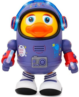 KVAChild Joys Duck Space Dancing Toy for kids with Light and Sound Effects(Multicolor)