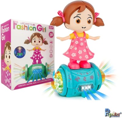 Pepstter Girl Musical Dancing Girl 360 Degree Rotating with 5D Light and Musical Sound(Multicolor)