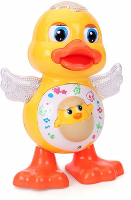 ZZ ZONEX Battery Powered Musical Dancing Duck Toy Flashing Light Interesting Waddle Toy Gift Toddlers(Multicolor)