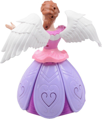 Just97 Musical Angel Princess Toy Doll 360° Rotation Feature & 3D LED Lights_A162(Multicolor)