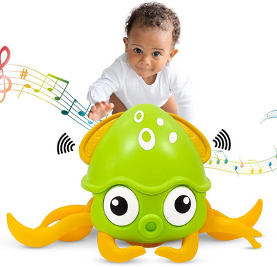 KIPA GAMING Full Fun Baby Musical Octopus Crawling Toy for Kid | Interactive Dancing Octopus(Green)