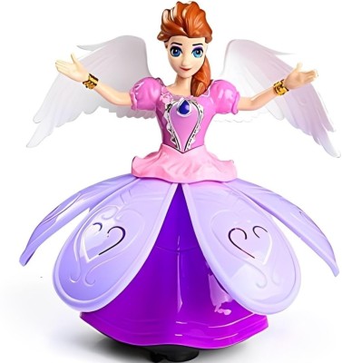 Scribify Dancing Doll Princess 360 Degree Rotating Angel Girl Flashing Lights and music(Pink, Purple)