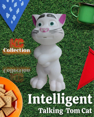 KC COLLECTION Interactive Talking Cat for Kids | Touch & Speak Function.(White)