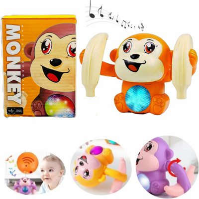 Tenmar Dancing Monkey Musical Toy for Kids with Light, Sound and Touch Sensor MON03(Multicolor)