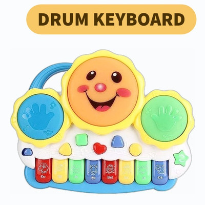KTTRADEERS Musical Piano Drum Keyboard Toys with Flashing Lights(Multicolor)