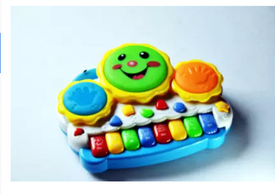HornFlow Baby Smiles Musical Drum Keyboard Toy with Flashing Lights Animal Sounds & Songs(Multicolor)