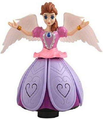 Just97 Musical Angel Princess Toy Doll 360° Rotation Feature & 3D LED Lights_A406(Multicolor)
