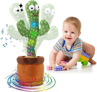 JR CLUB Dancing Cactus Musical Toy Can Sing, Wriggle & Repeat The Recording-7(Green, Brown)