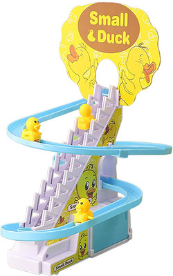 KAVANA Happy Duck Track Set Toys for Kids Climbing Stairs Dancing Duck Slide Toy(Yellow)