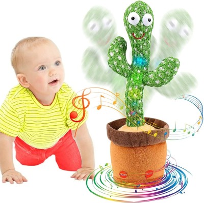 APEROL DESIGN Dancing Talking Cactus Toy for Baby Kids Soft Plush Talk Back Toy(Green)