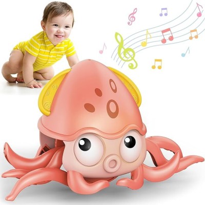 TANAZ Crawling Octopus Baby Musical Kids Toy with LED Lights & Rechargeable Battery(Orange)