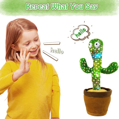 Sonpal Best Quality Dancing Cactus Talking Toy, Plush Rechargeable Wriggle & Singing(Multicolor)