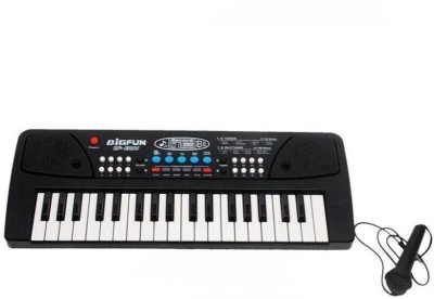 BIGFUN Electronic 37 key Piano Keyboard with microphone, AUX, DC Power option, USB Cables, 8 tones, 8 Rhythms, 6 Demos and 4 Percussions(Black)