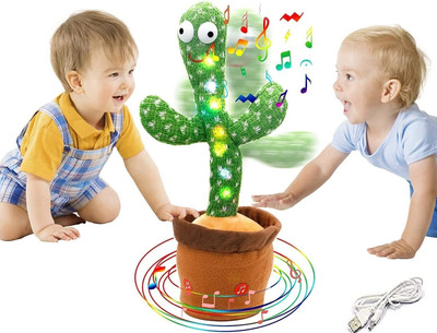 JR CLUB Dancing Cactus Musical Toy Can Sing, Wriggle & Repeat The Recording-83(Green, Brown)