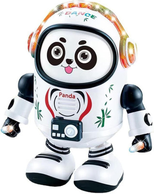 craft bay Space Mini Panda Dancing With Music 3D LED Light Robot Gift Funny Kids(White)