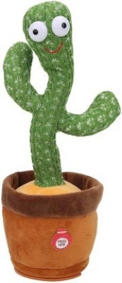 SNM97 Dancing Cactus Toy + USB Power Cable - Repeats What You Say Dances Sings 120 ((Green)