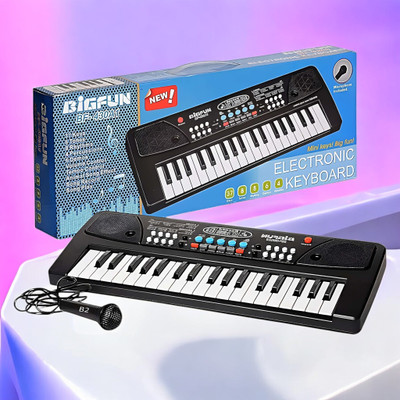 Kid Kraze 37-Key Musical Piano Keyboard with Microphone Songs Recording for Kids_L378(Black)